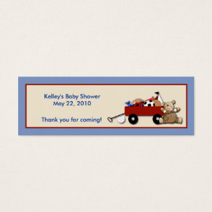 Little Red Wagon TEDDY BEAR Party Favour Tag