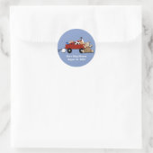 Little Red Wagon Teddy Bear Sports Custom Sticker (Bag)