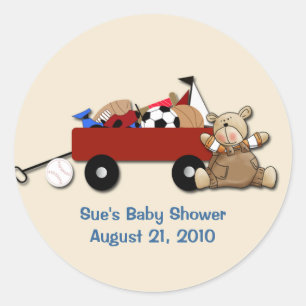 Little Red Wagon Teddy Bear Sports Custom Sticker