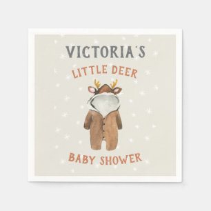 Little Reindeer Christmas Winter Baby Shower Invit Napkin