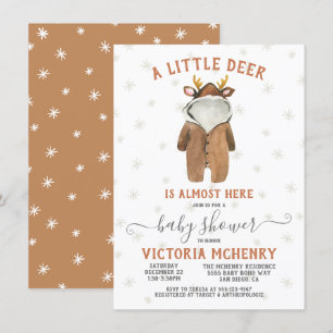 Little Reindeer Christmas Winter Baby Shower Invitation