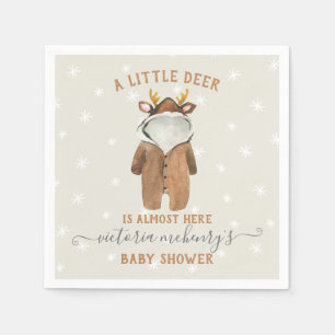 Little Reindeer Christmas Winter Baby Shower Napkin