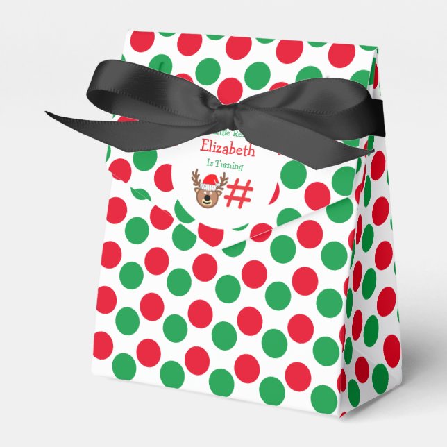 Little Reindeer Kids Birthday Favour Box (Front Side)