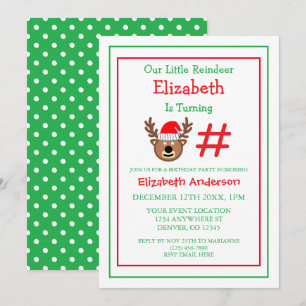 Little Reindeer Kids Birthday Invitation