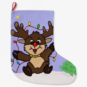 Little Reindeer Large Christmas Stocking