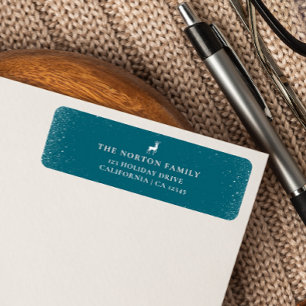 Little Reindeer Simple Snowflakes TEAL Christmas