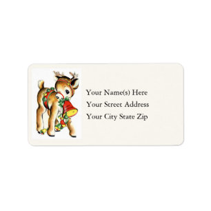 Little Reindeer Vintage Address Label