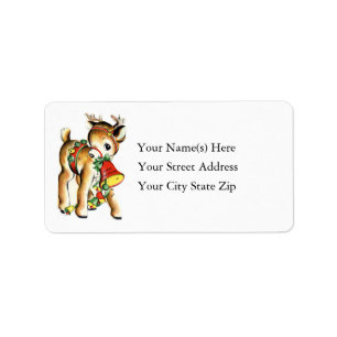 Little Reindeer Vintage Address Label