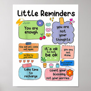 Little Reminders You Are Enough Mental Health Awar Poster