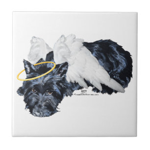 Little Resting Scottie Angel Tile