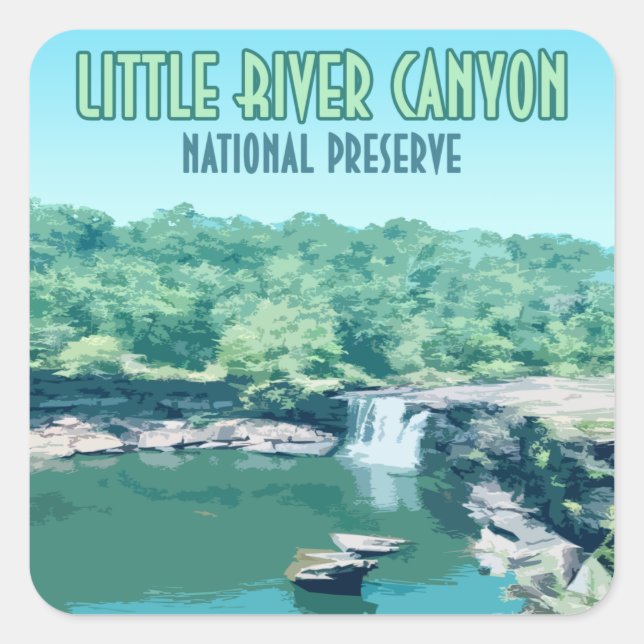 Little River Canyon National Preserve Alabama Square Sticker (Front)