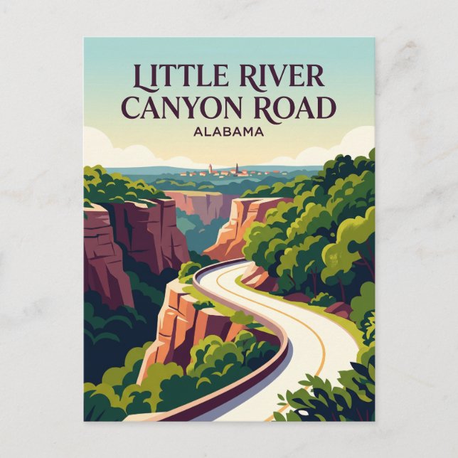 Little River Canyon Road Alabama Postcard (Front)