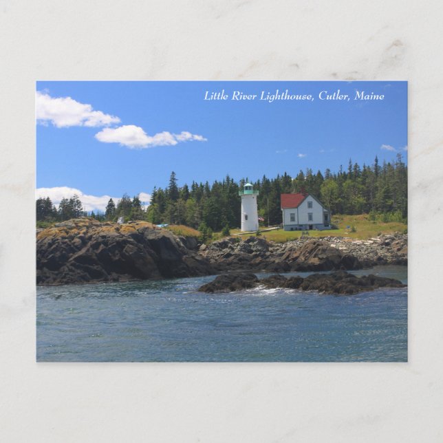Little River Lighthouse, Cutler Maine Postcard (Front)
