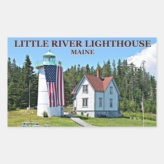 Little River Lighthouse, Maine Stickers (Front)