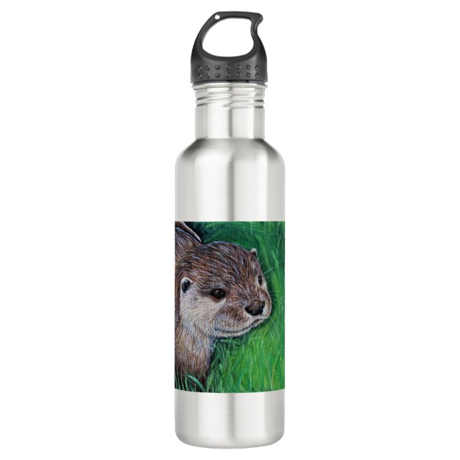 Little River Otter Painting 710 Ml Water Bottle (Front)