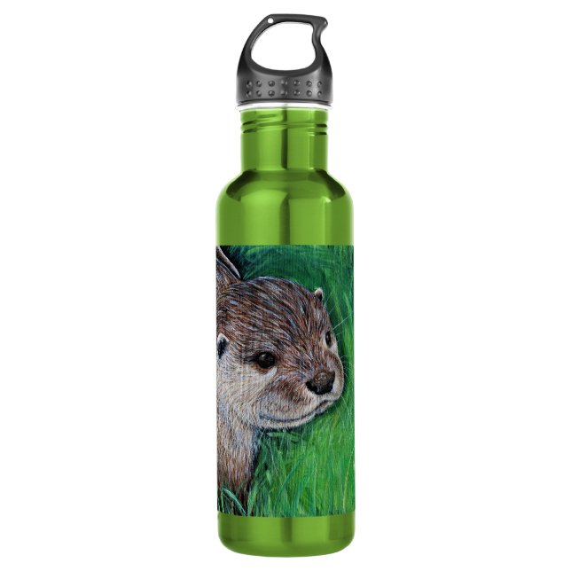 Little River Otter Painting 710 Ml Water Bottle (Front)