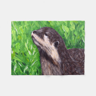 Little River Otter Painting Fleece Blanket