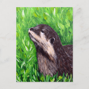 Little River Otter Painting Postcard