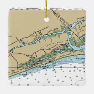 Little River, South Carolina Chart Ceramic Ornament