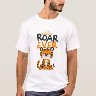 Little Roar Cute Dinosaur Illustration Fun Kids T-Shirt