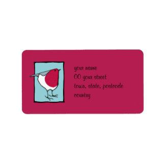 Little Robin blue Address Label