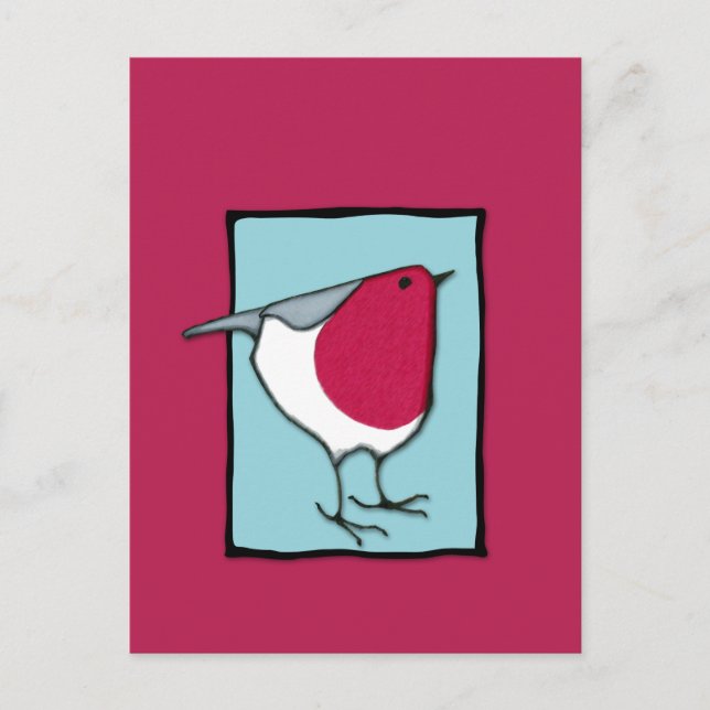 Little Robin blue Postcard (Front)