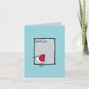 Little Robin grey Thank you Note Card