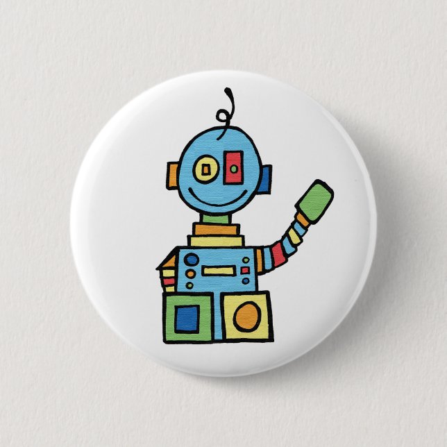 Little Robot 6 Cm Round Badge (Front)