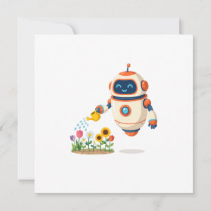 Little Robot Gardener Invitation