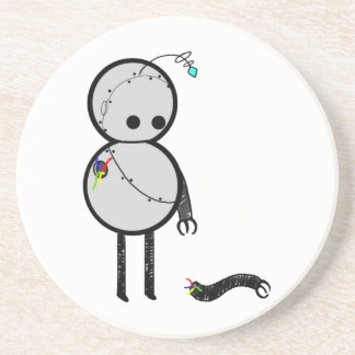 Little robot with broken arm coaster