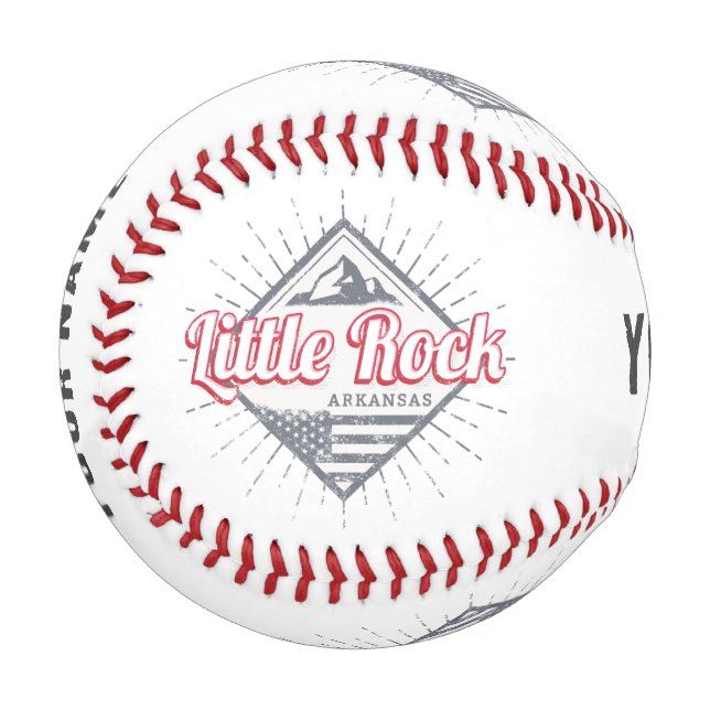 Little Rock Arkansas City United States USA Design Baseball (Front Left)