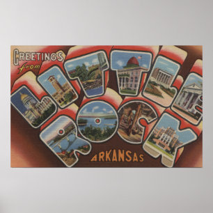 Little Rock, Arkansas - Large Letter Scenes 2 Poster