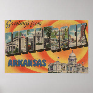 Little Rock, Arkansas - Large Letter Scenes Poster