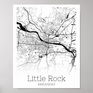 Little Rock Arkansas Minimalist City Map Poster