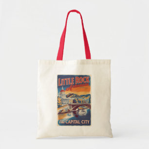 Little Rock Arkansas Painterly Travel Art Vintage Tote Bag