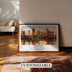 Little Rock Arkansas Poster, Watercolor, Custom Poster