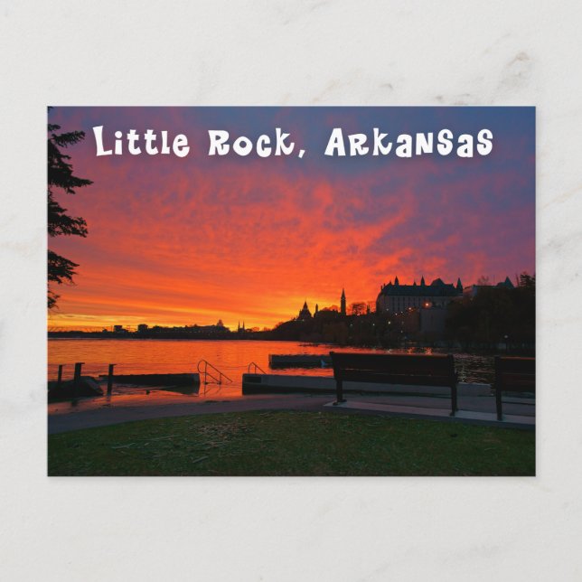 Little Rock Arkansas Sunset Postcard (Front)