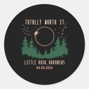 Little Rock Arkansas Totally Worth It 2024 Solar E Classic Round Sticker