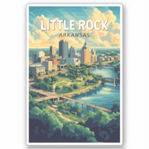 Little Rock Arkansas Travel Art Vintage