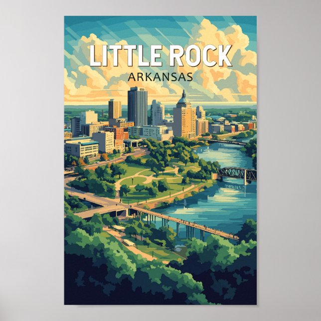 Little Rock Arkansas Travel Art Vintage Poster (Front)