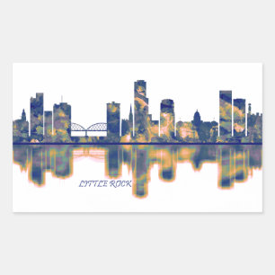 Little Rock Skyline Rectangular Sticker