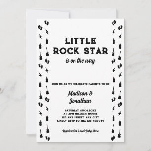 Little Rock Star Rock And Roll Baby Shower Invitation