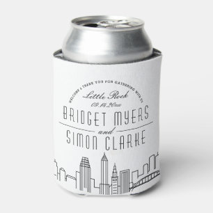 Little Rock Stylised Skyline   Wedding  Can Cooler