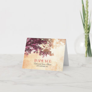 Little romantic thank you card with pink tree