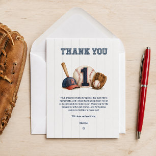 Little Rookie 1st Birthday Baseball  Thank You Card