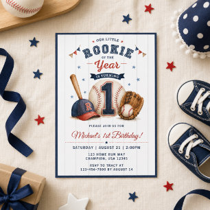 Little Rookie 1st Birthday Invitation