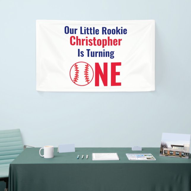 Little Rookie Baseball 1st Birthday Banner (Tradeshow)