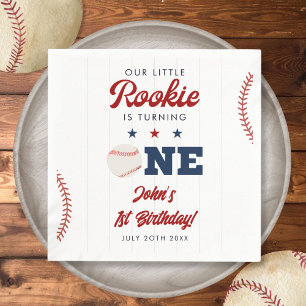 Little Rookie Baseball 1st Birthday Napkin