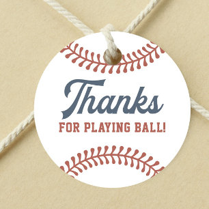 Little Rookie Baseball Boys 1st Birthday Party Favour Tags