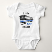 Little Rookie Personalised Thin Blue Line Police B Baby Bodysuit (Front)
